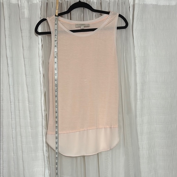 LOFT Orange Pink Tank Top Silky Sheen - Picture 3 of 8